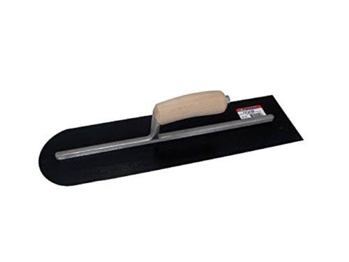 Blue Steel Round Front Cement Trowel with Wood Handle, 18 x 5-Inch Z18434