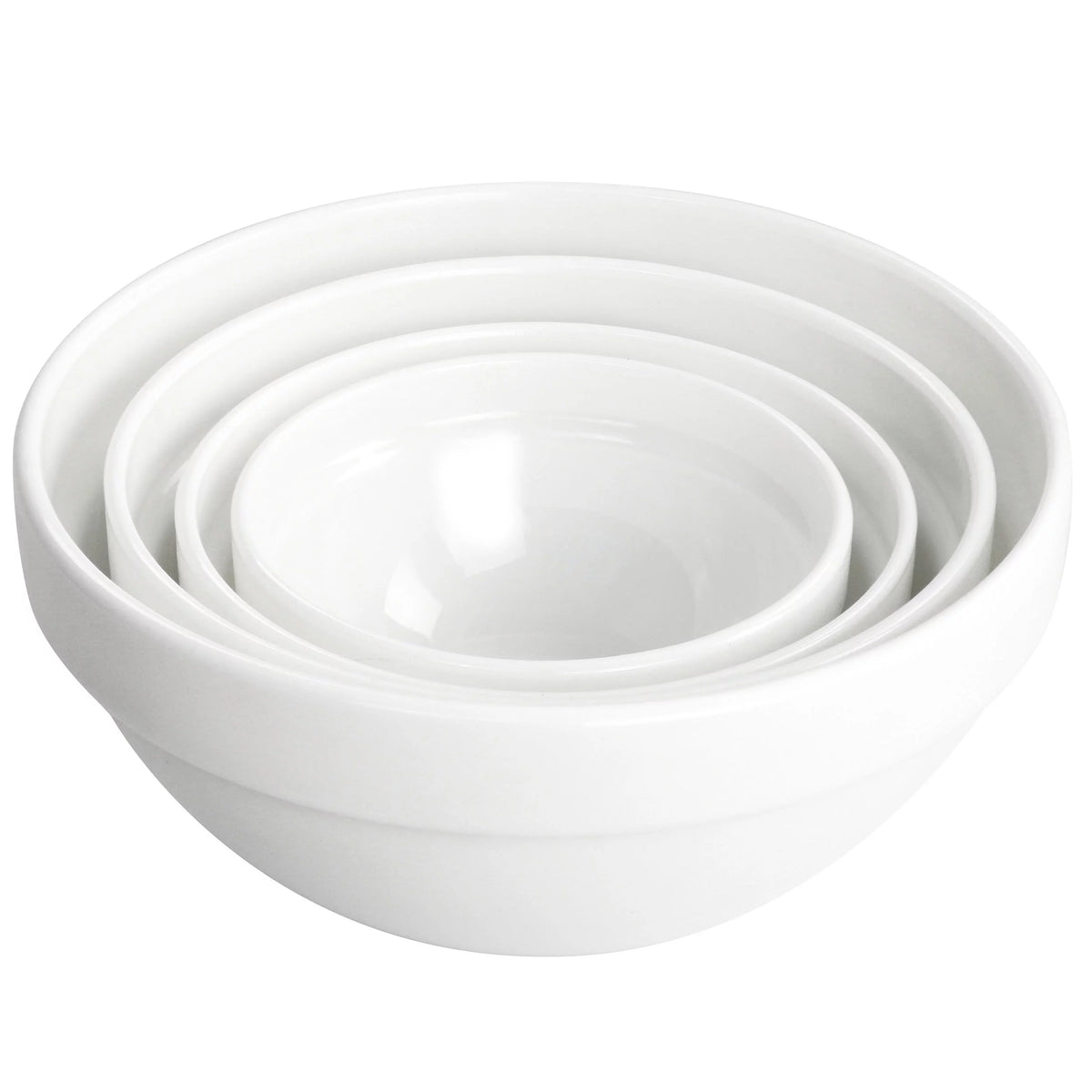 8 Piece White Tempered Opal Glass Bowl and Lid Set P148757