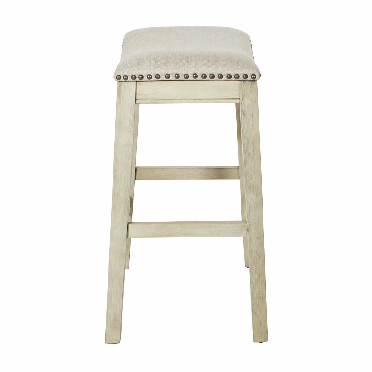 Beige Fabric Saddle Stool 2-Pack N3649