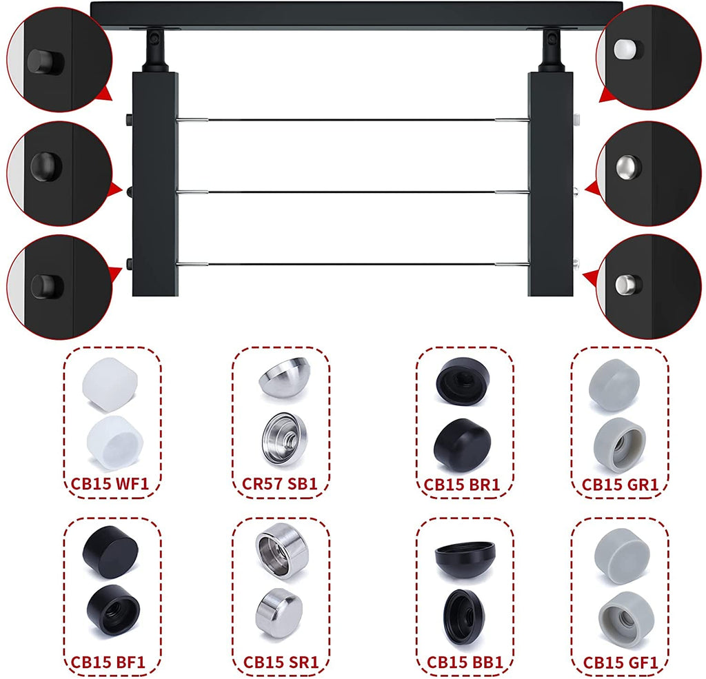 60Pack 1/8" Cable Railing Kit T316 Stainless Steel F753583