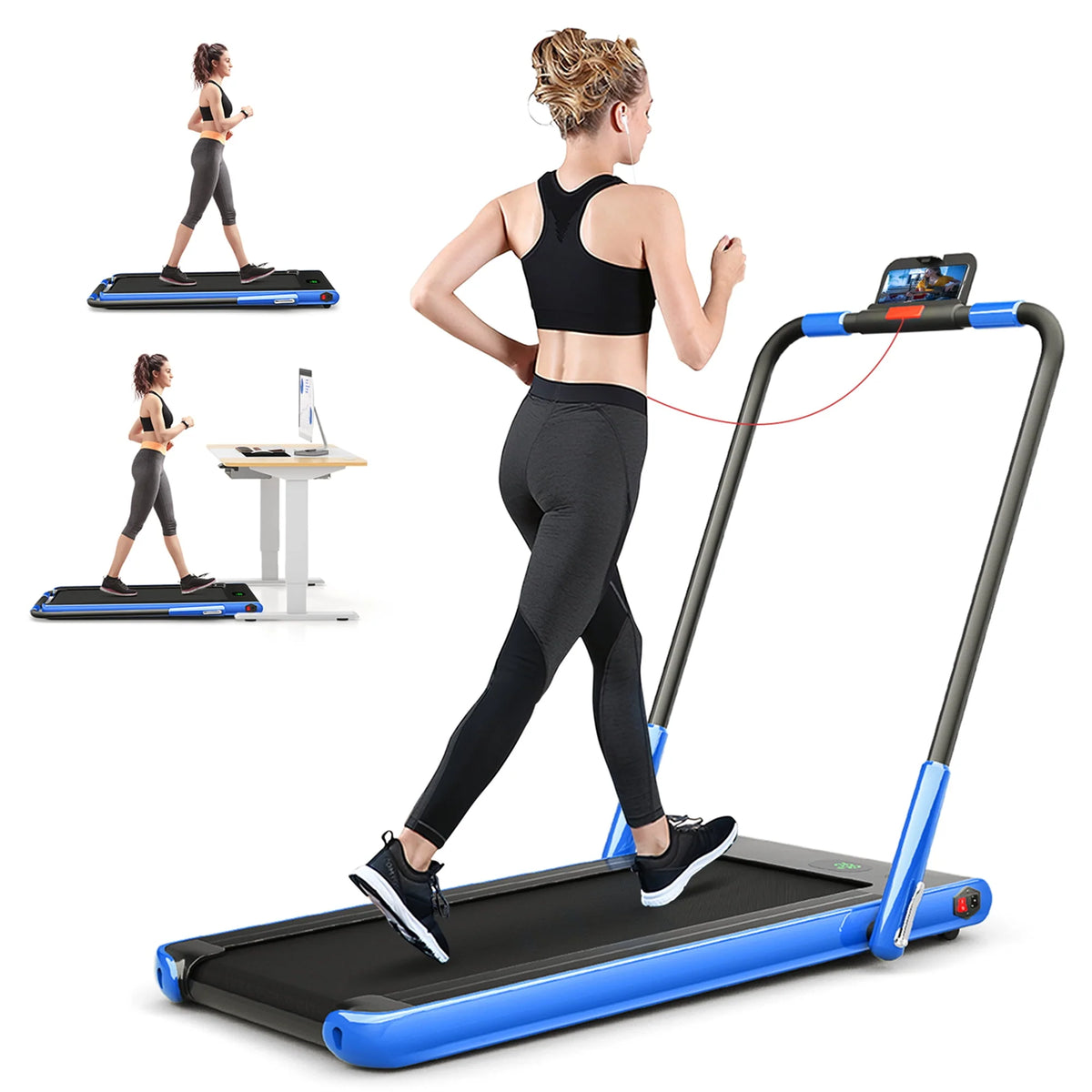 2.25HP 2-in-1 Folding Under Desk Treadmill A3543