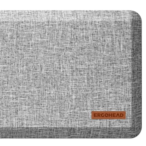 Anti Slip 7/8 inchs Anti Fatigue Kitchen Floor Mat, Waterproof Kitchen Runner (Light Gray, 17.3" x 39") V884