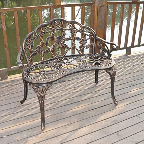 Bronze Metal Rose Bench for 2 Person Seat T189019