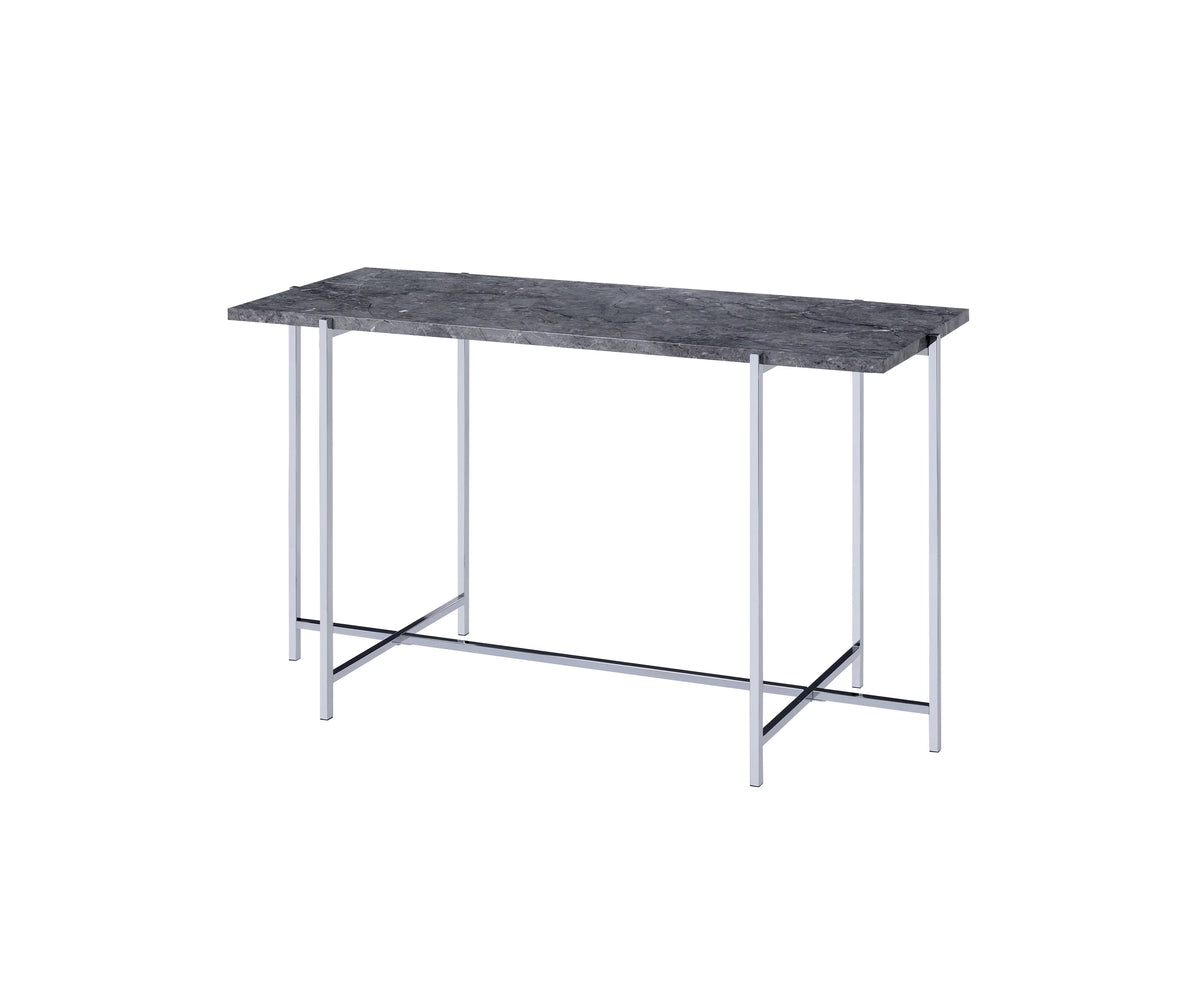 Sofa Table, Faux Marble & Chrome G987137