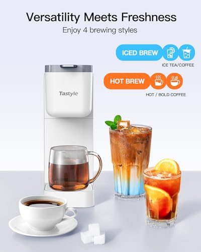 White 3 in 1 Single Serve Coffee and Tea Maker with 16oz Water Reservoir L44413