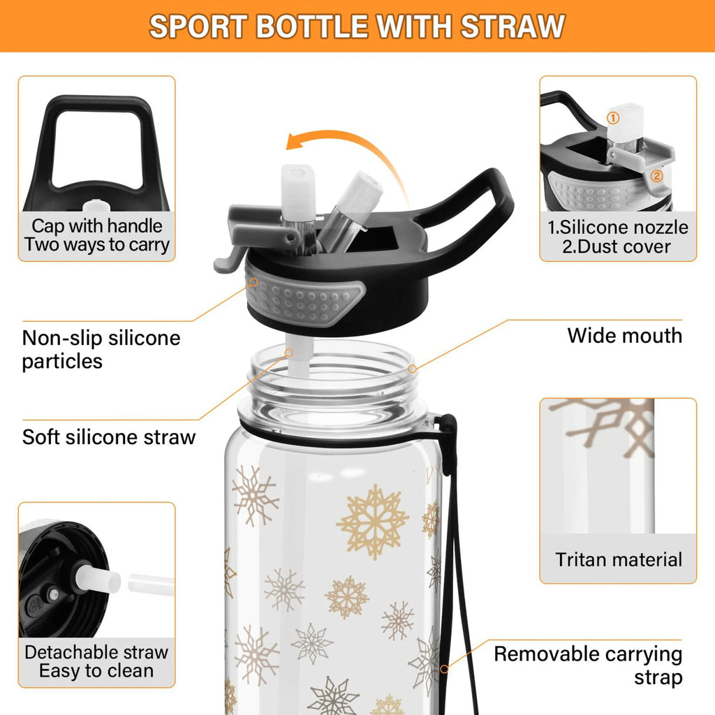 Clear 32oz Tritan Water Bottle with Straw B49607