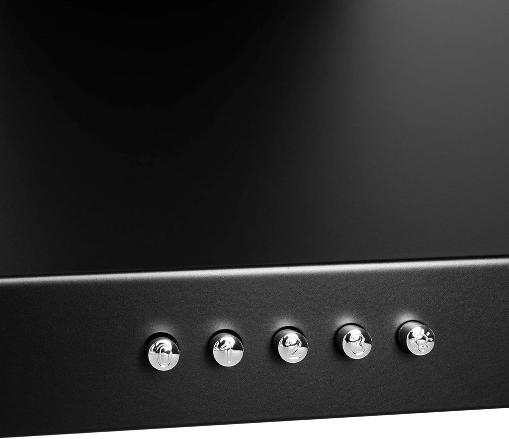 Black Painted Stainless Steel Kitchen Wall Mount Range Hood with Carbon Filters K69449