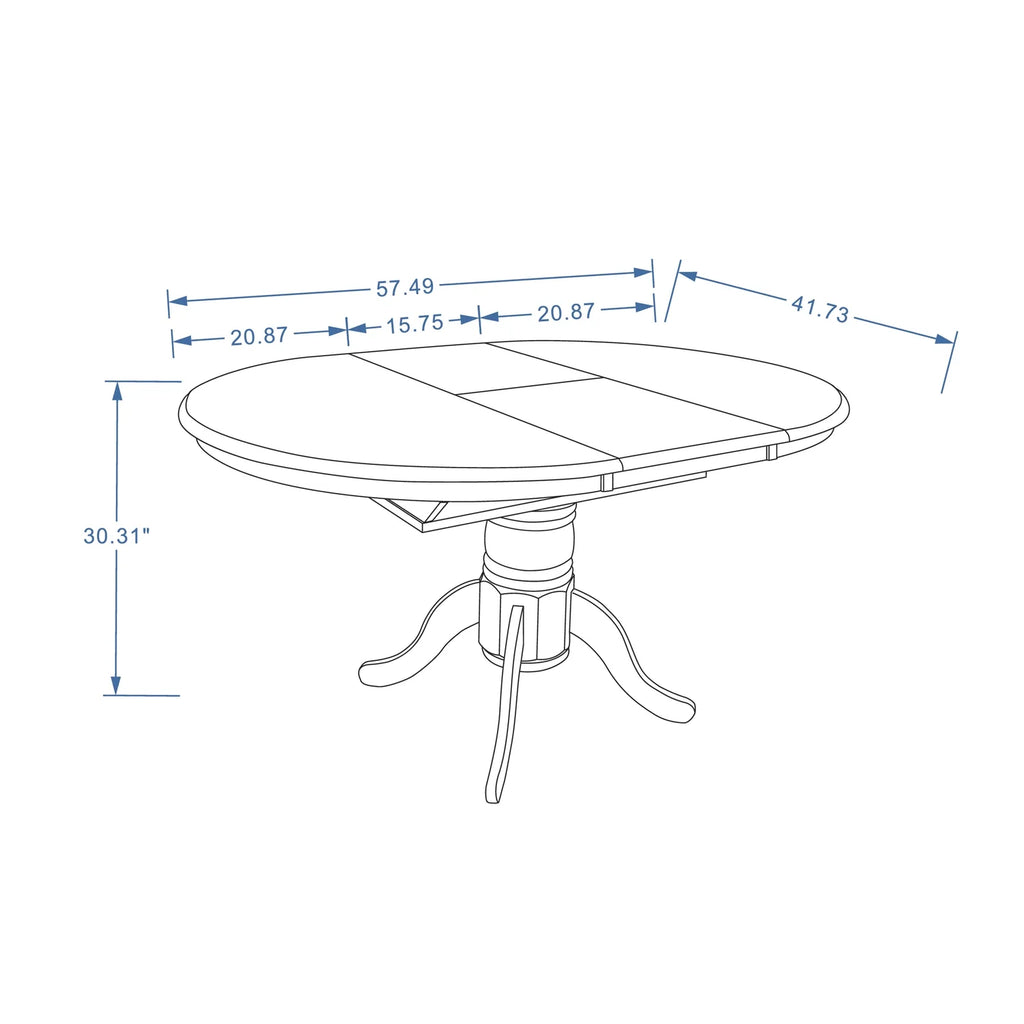 Single Pedestal Dining Table with Butterfly Leaf W9671