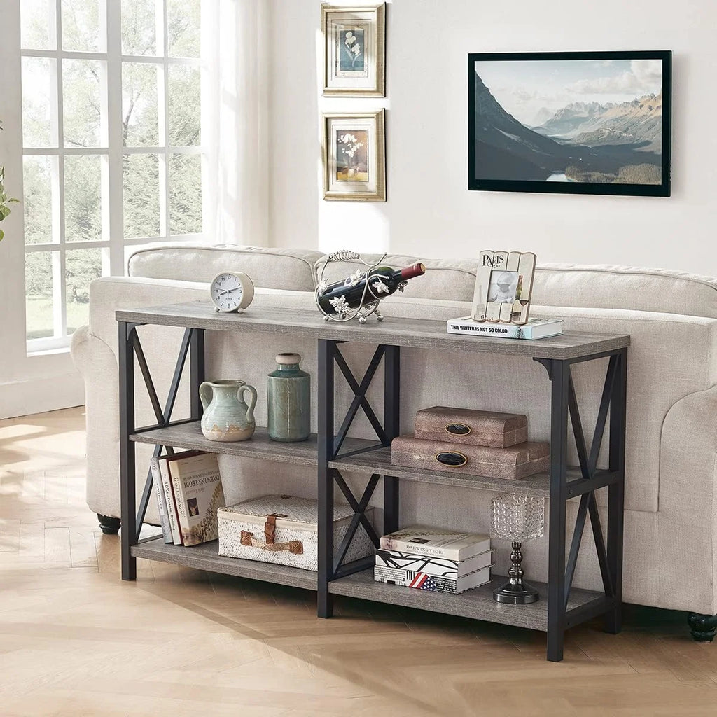Light Grey Oak 47 Inch Storage Console Table K625020