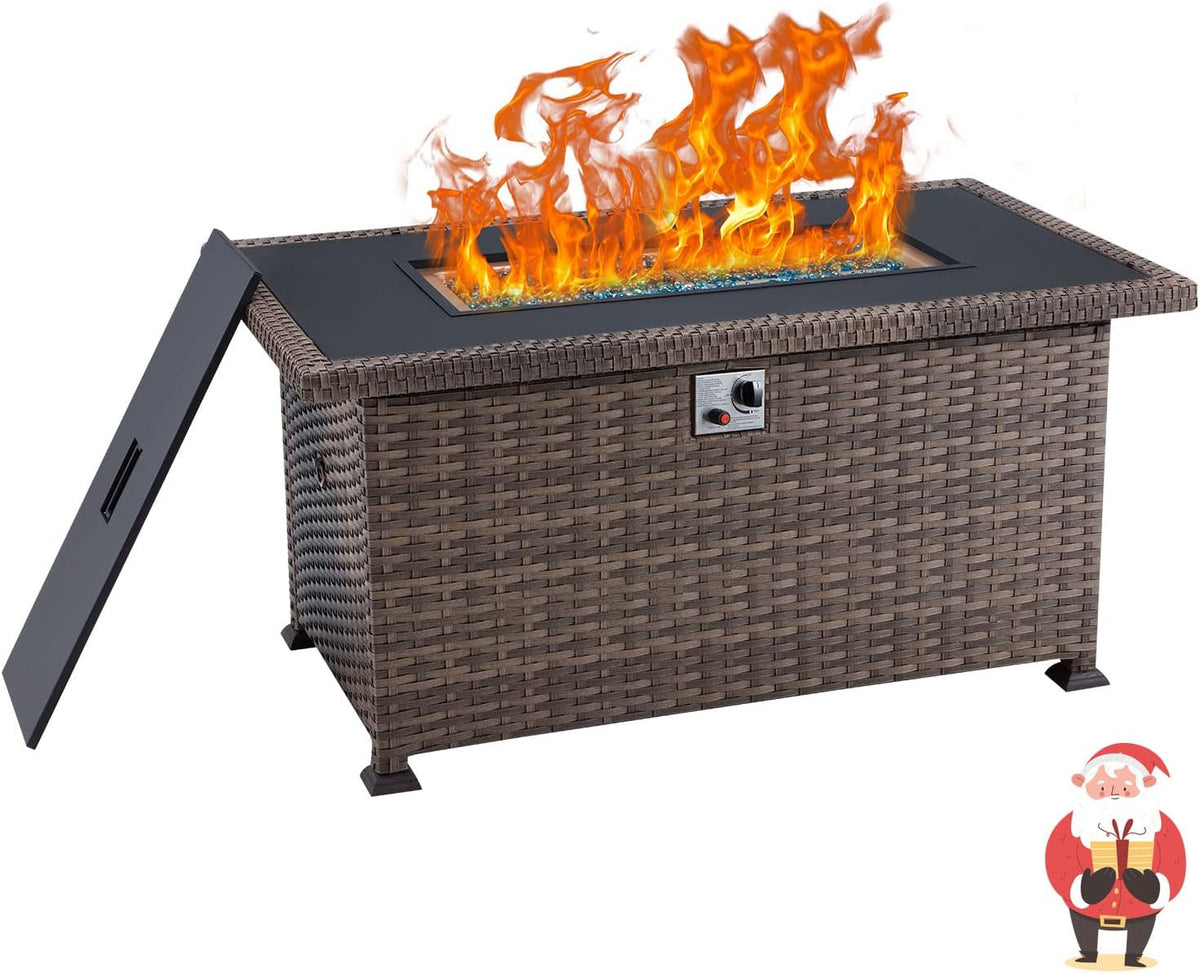 Propane Fire Pit Table 44in 50000BTU Brown D80936