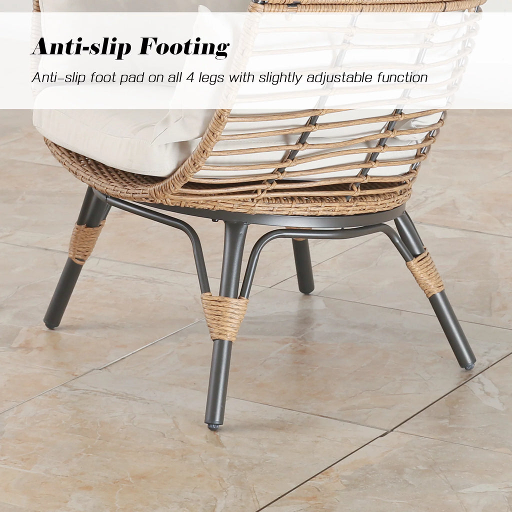 Outdoor Wicker Egg Chair with 4 Cushions M5826