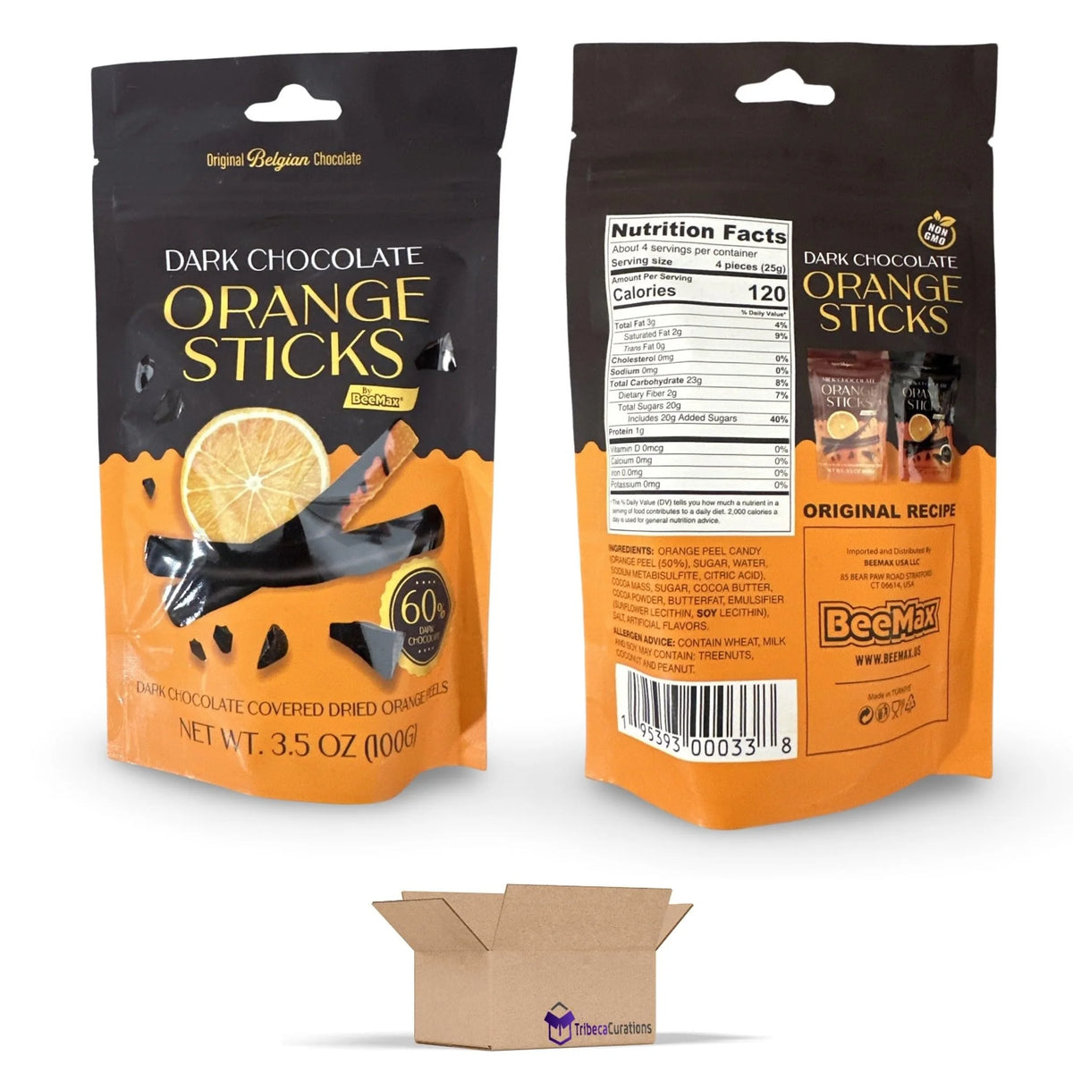 Milk Chocolate & Dark Chocolate Orange Sticks 3.5 Ounce Pack of 4 F39519