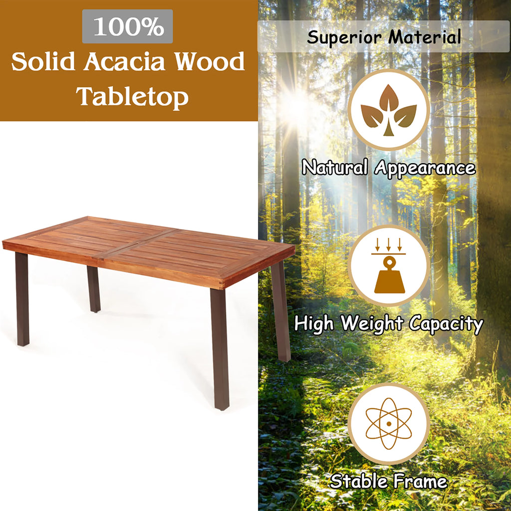 Acacia Wood Rectangular Dining Table P56702