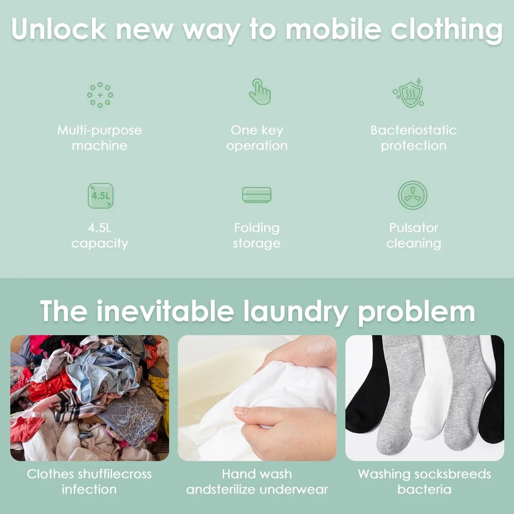 Mini Dehydratable Washer Portable Washing Machine Q894701
