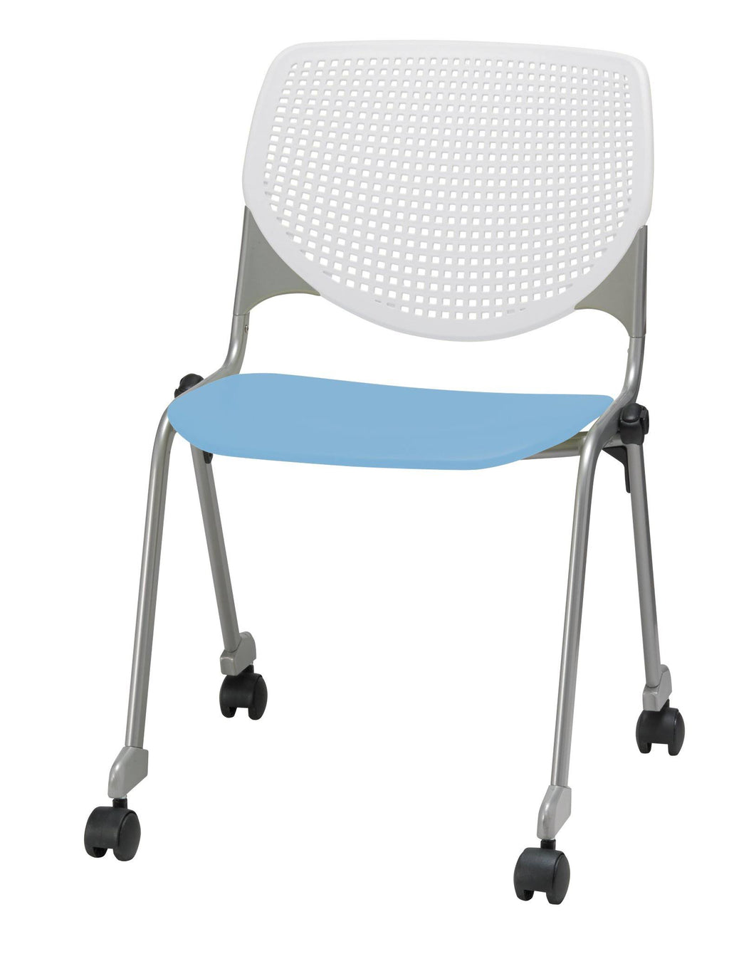 White Stack Chair with Casters S873632