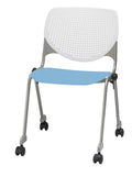 White Stack Chair with Casters S873632