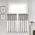 Dark Linen Tier Curtain Set, Pair, 29" W x 36" L Q987