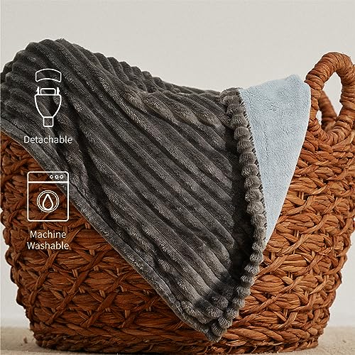 Beige Full Size Electric Heated Blanket with Dual Controller Z142