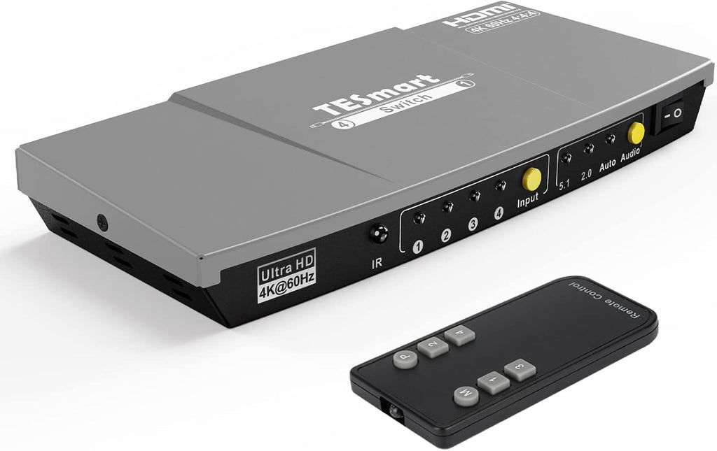 4 Port HDMI Switch 4K@60Hz 4 in 1 Out with Optical Audio Out F780