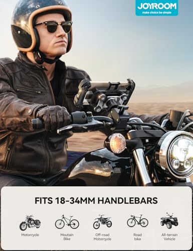 Motorcycle Phone Mount Holder with Metal Handlebar Clamp for 4.7-7" Cell Phones I3470