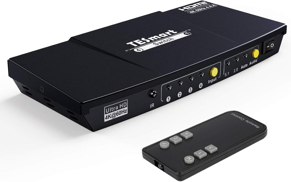 4 Port HDMI Switch 4K@60Hz 4 in 1 Out with Optical Audio Out F780