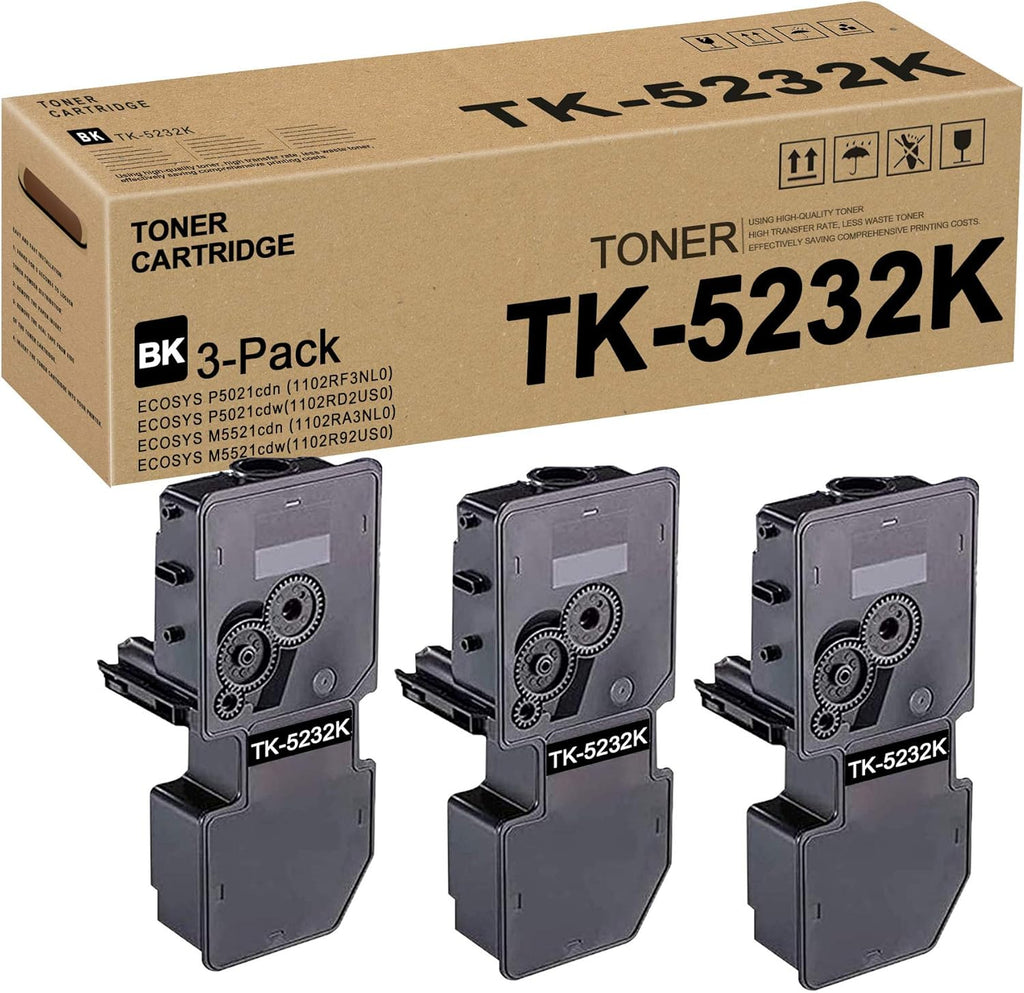 3 Pack Black Toner Cartridge Replacement for Kyocera ECOSYS P5021cdn P5021cdw M5521cdn M5521cdw R1446