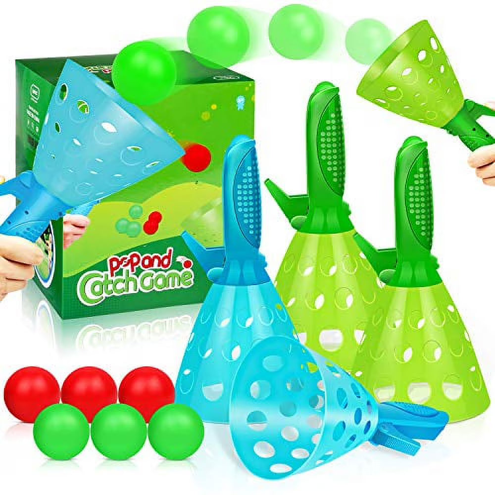 Pop-Pass-Catch Ball Game with 4 Catch Launcher Baskets and 6 Balls L837133
