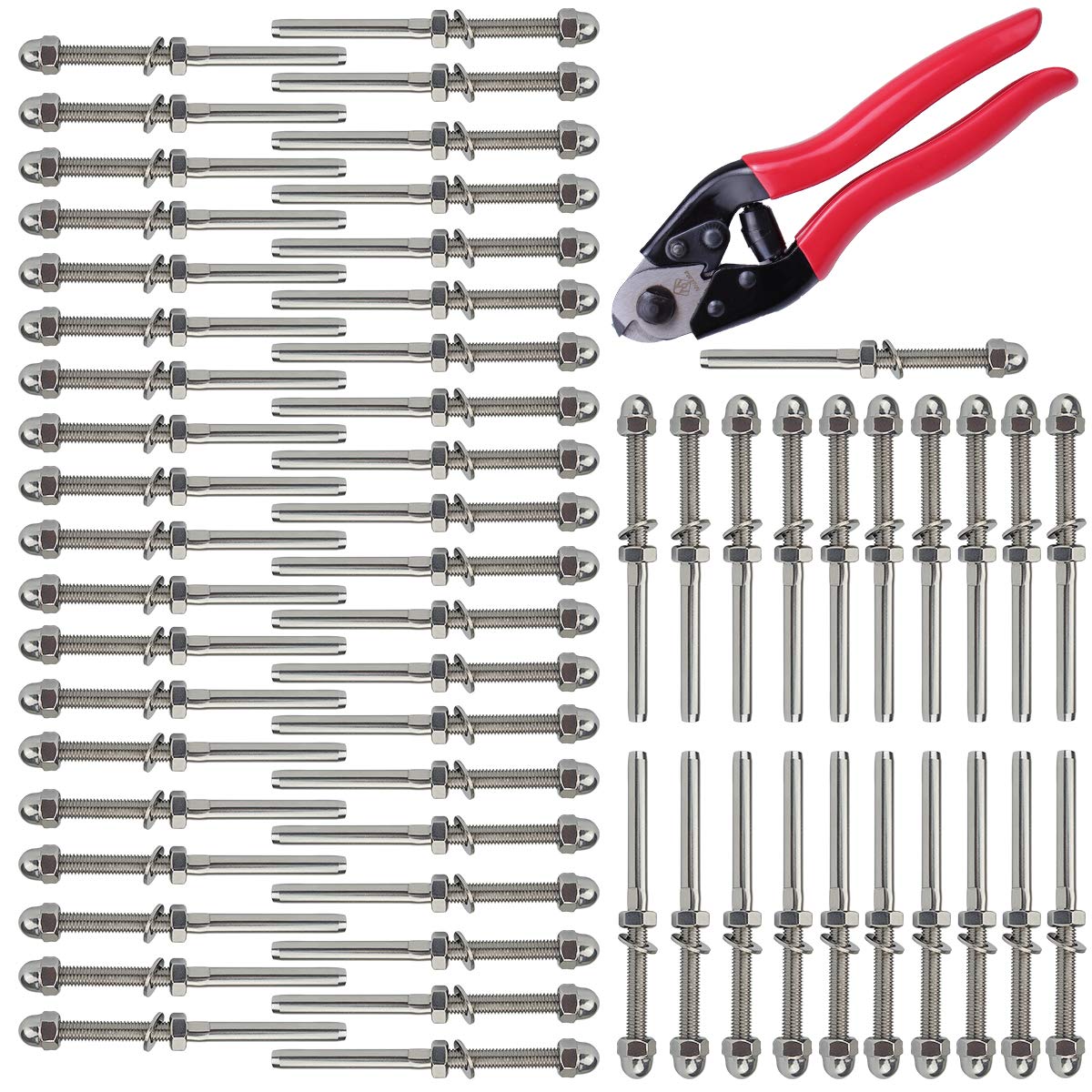 60Pack 1/8" Cable Railing Kit T316 Stainless Steel F753583