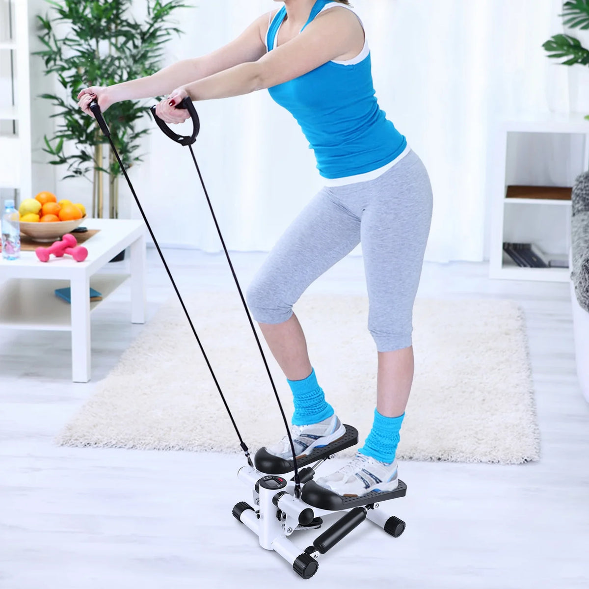 Mini Steppers with Resistance Bands and LCD Monitor C7132
