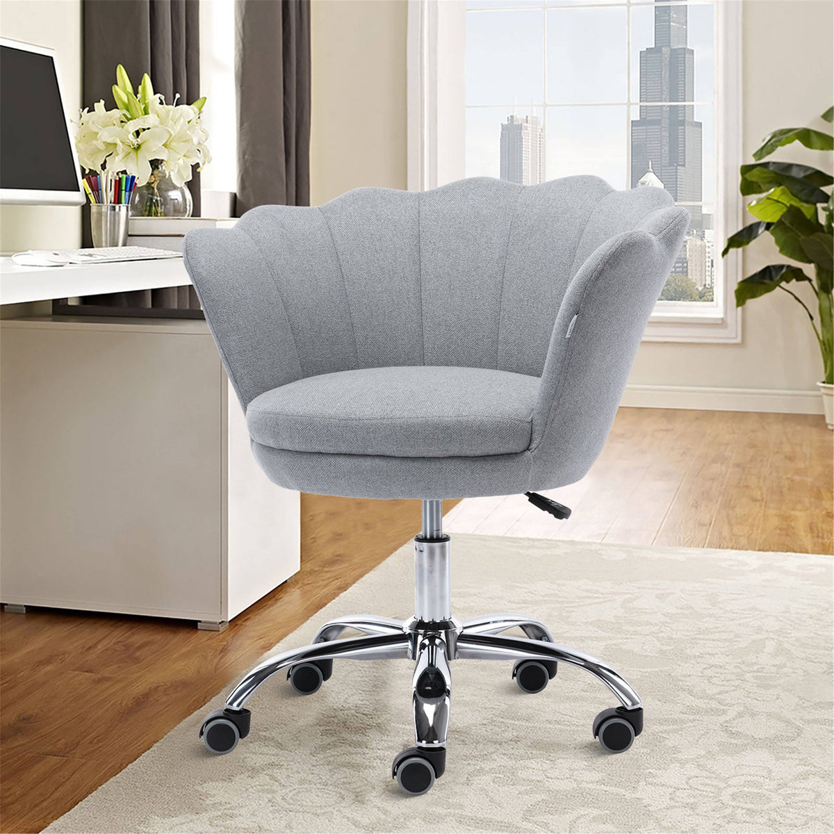 Light Grey Swivel Shell Chair K4425