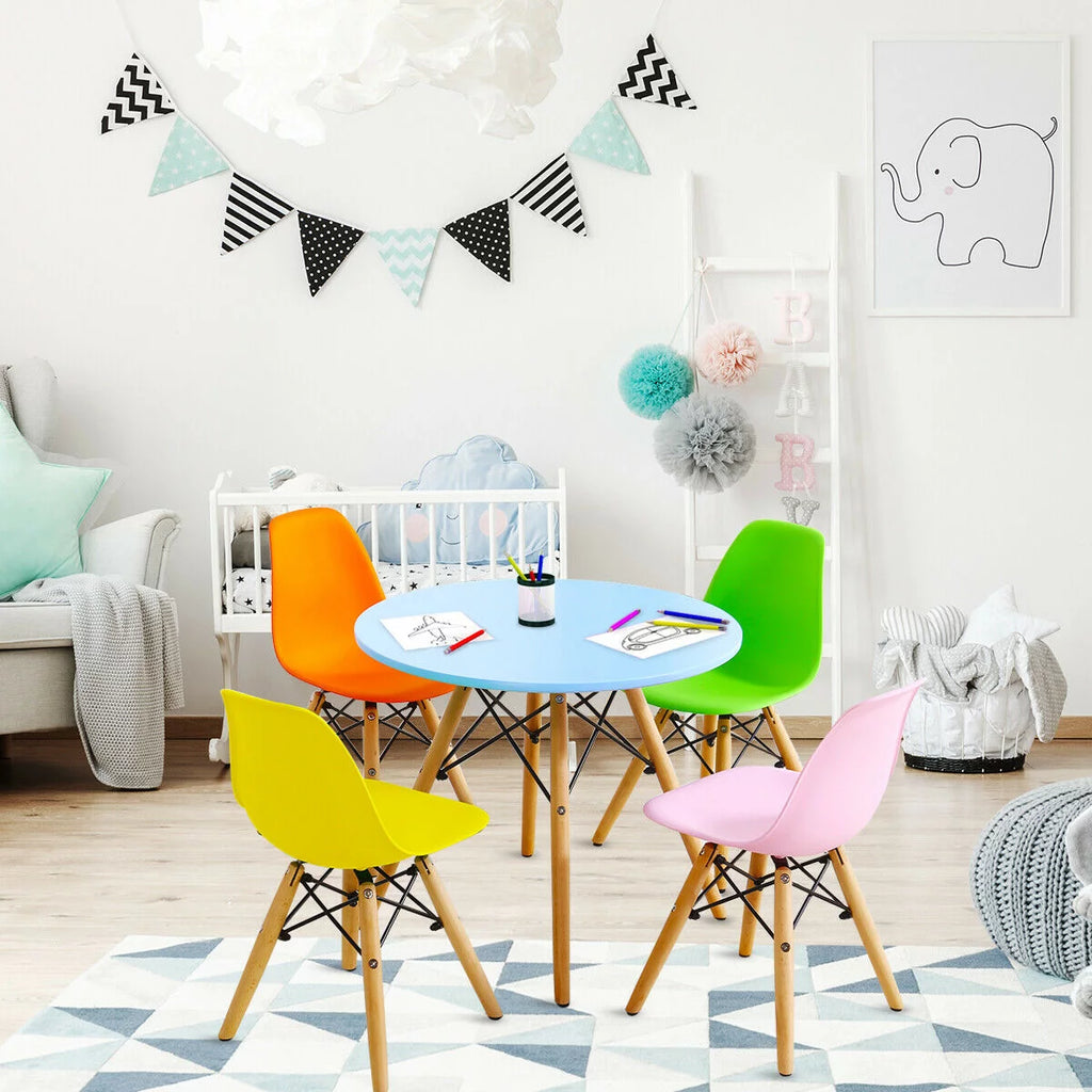 5 PC Kids Round Table Chair Set with 4 Armless Chairs Z653