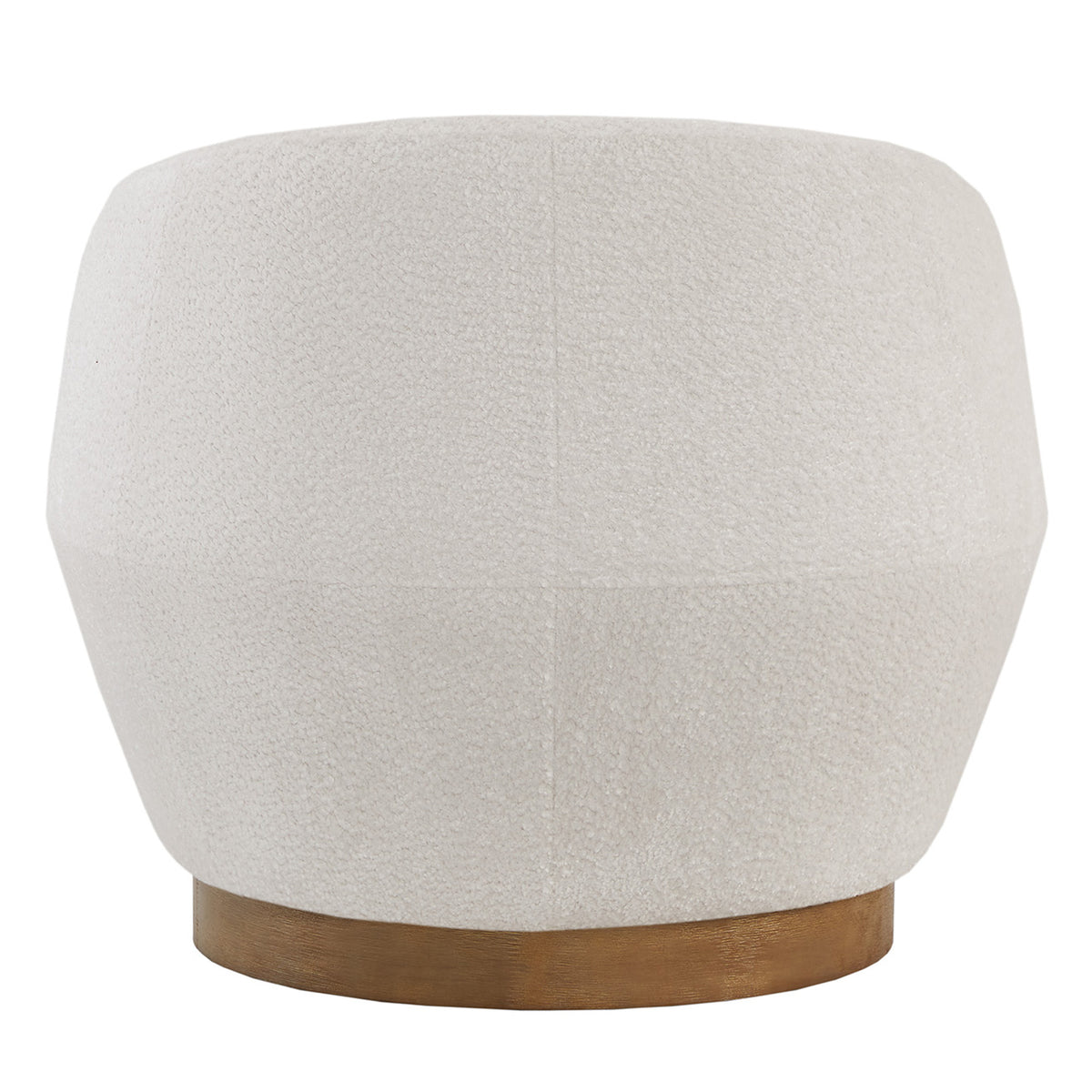 White Fabric Swivel Barrel Accent Chair X7695