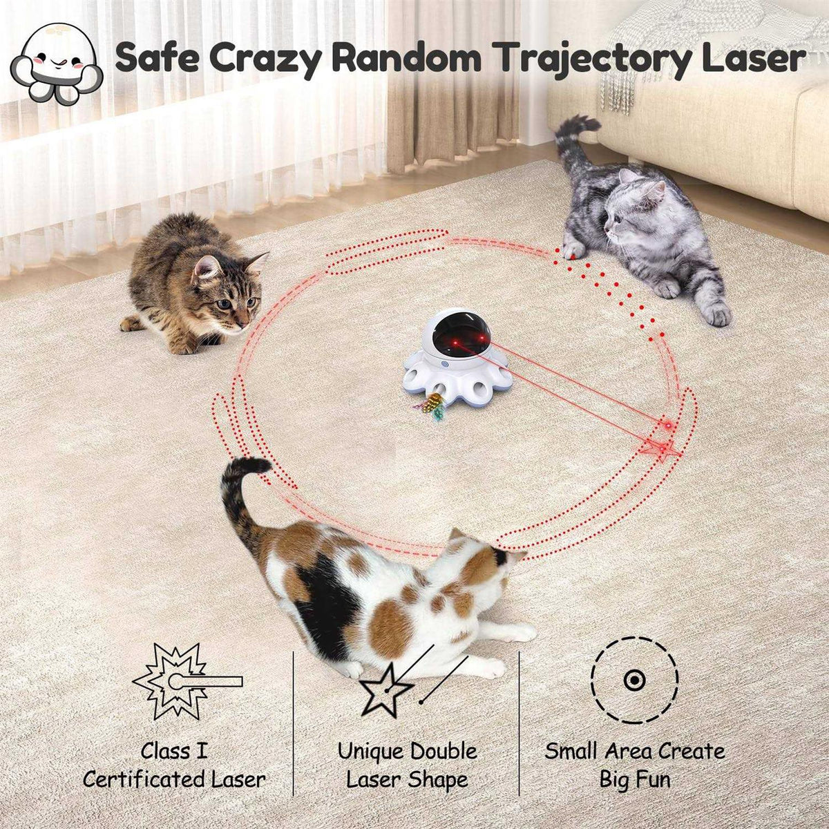 2-in-1 Interactive Cat Laser Toy Y274