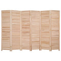 Wood Room Divider Privacy Screen, 5.9 Ft Tall Folding Partition, 6 Panel R883477