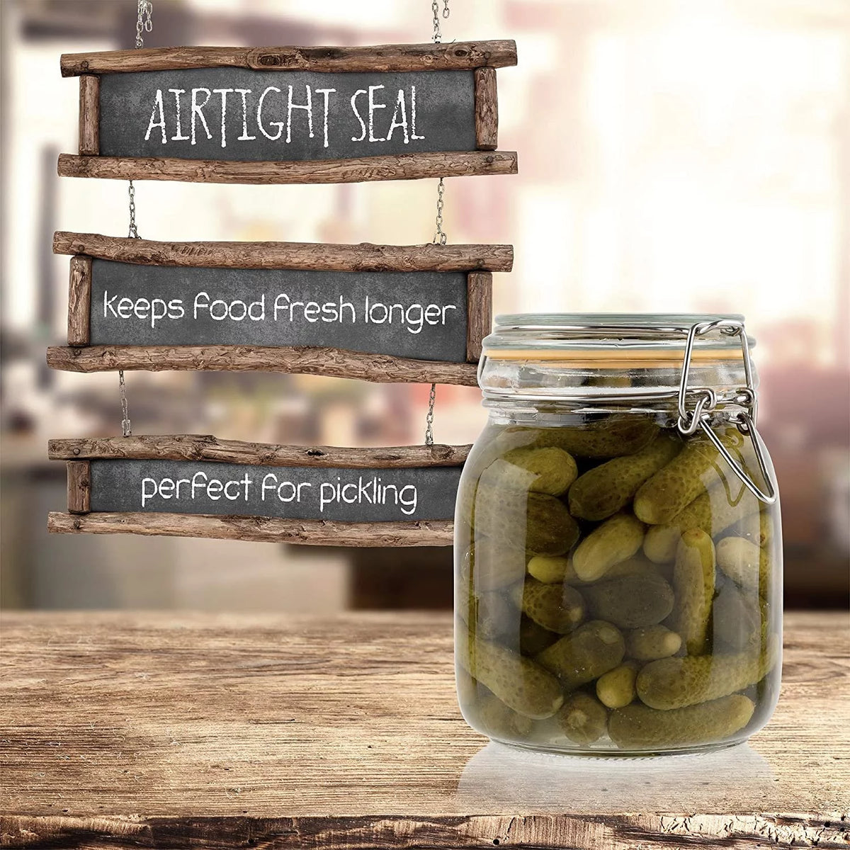 Clear Glass Airtight Food Storage Containers Set of 4 33 oz N7146