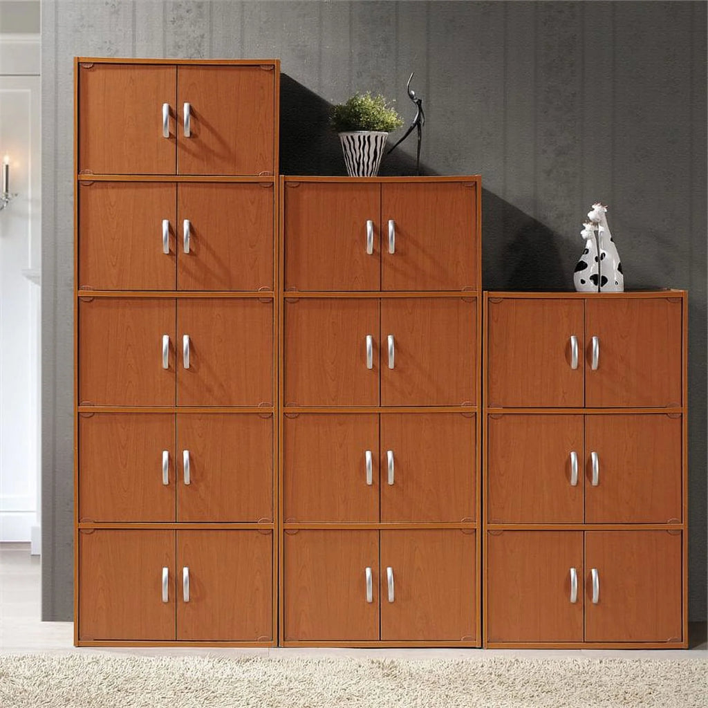 3 Shelf 6 Door Bookcase in Cherry S918