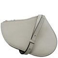 White Leather Crossbody Pouch Bag V3226