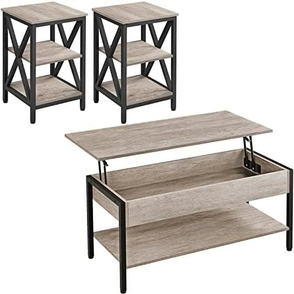 Lift Top Coffee Table Set of 3 with Hidden Compartments N8347