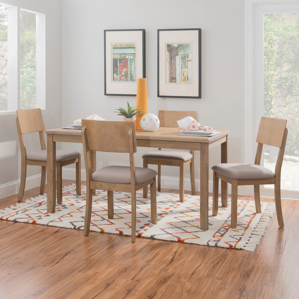 Gray Wash Upholstered Dining Chair Set of 2 D968
