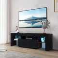 Modern TV Stand with 2 Cabinets Entertainment Center Wood TV Unit N65868