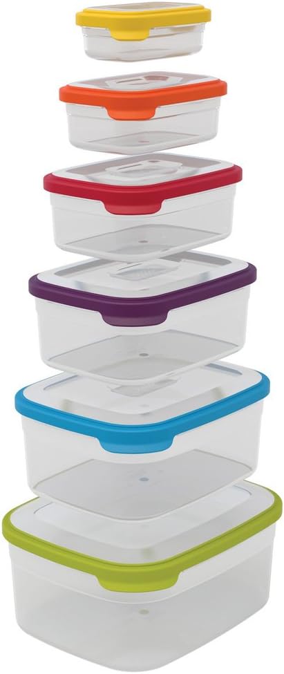 10-Piece and 12-Piece Plastic Food Storage Container Sets with Airtight Lids F720