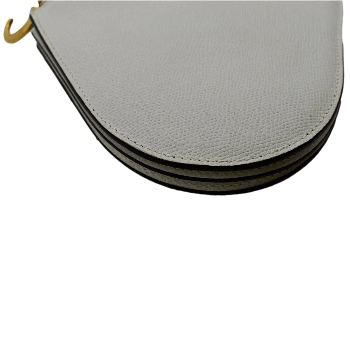 White Leather Crossbody Pouch Bag V3226