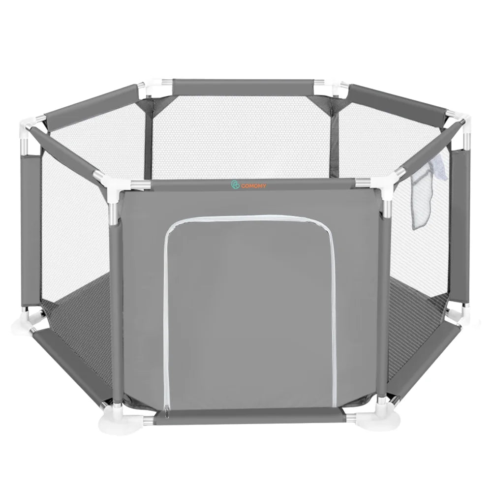 Blue 6 Panel Portable Baby Playpen J4410