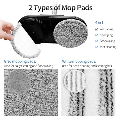 Cordless Electric Spin Mop with Water Sprayer and LED Headlight K54863