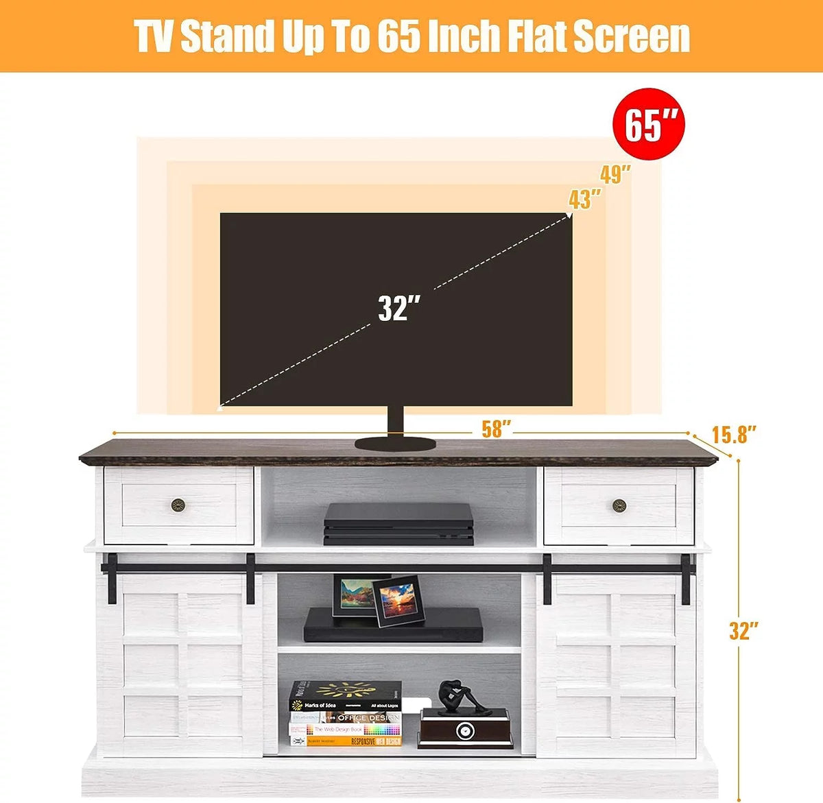White Fireplace TV Stand C990017