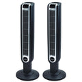 36" 3 Speed Oscillation Tower Fan with Remote, Black (2 Pack) E937