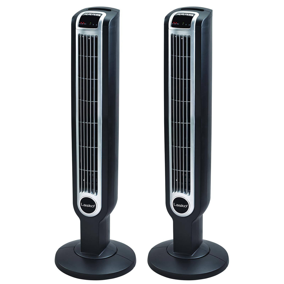 36" 3 Speed Oscillation Tower Fan with Remote, Black (2 Pack) E937
