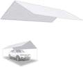 10'X20' Carport Canopy Replacement Top Cover with Ball Bungees White Z345411
