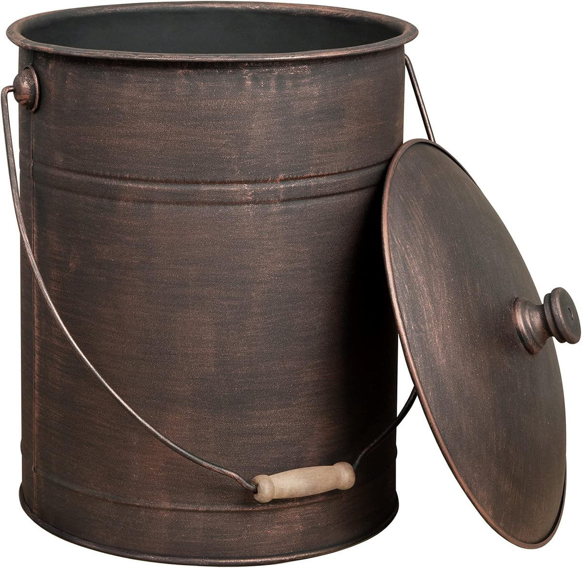 Bronze Metal Ash Bucket with Lid G750203