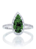 Pear Cut Emerald Engagement Ring on 10k White Gold C632597